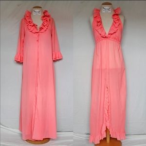 1960s Peach Chiffon Negligee & Jacket